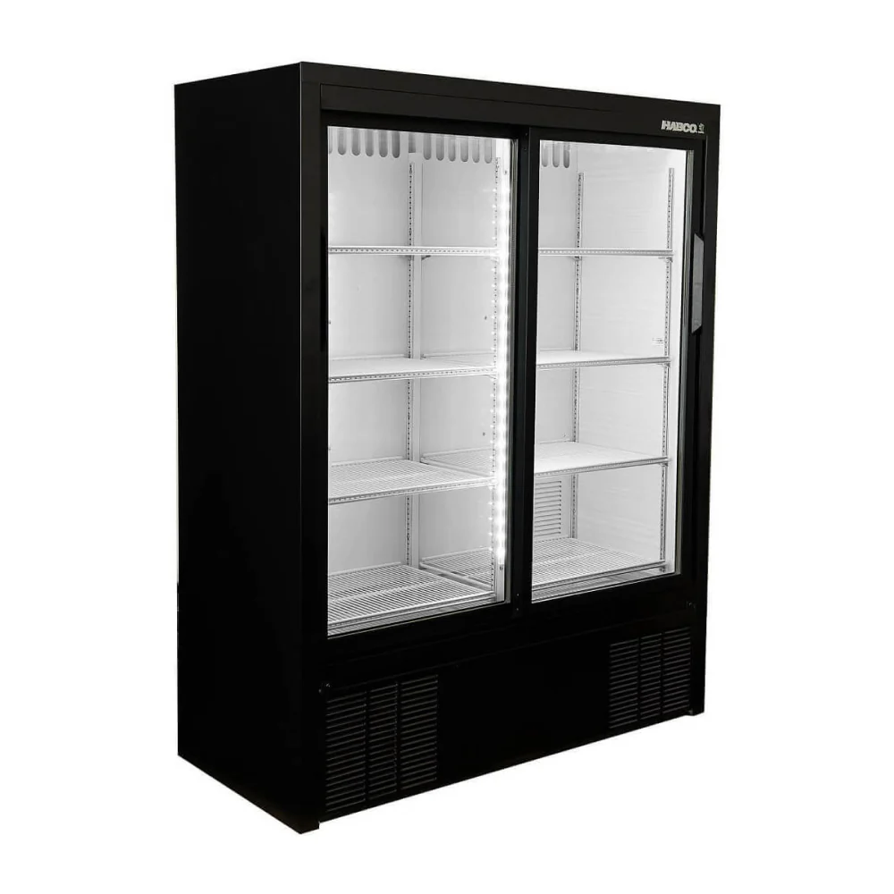 Habco ESM14SL60HC 47" 8-Shelf Double Sliding Door Merchandising Refrigerator