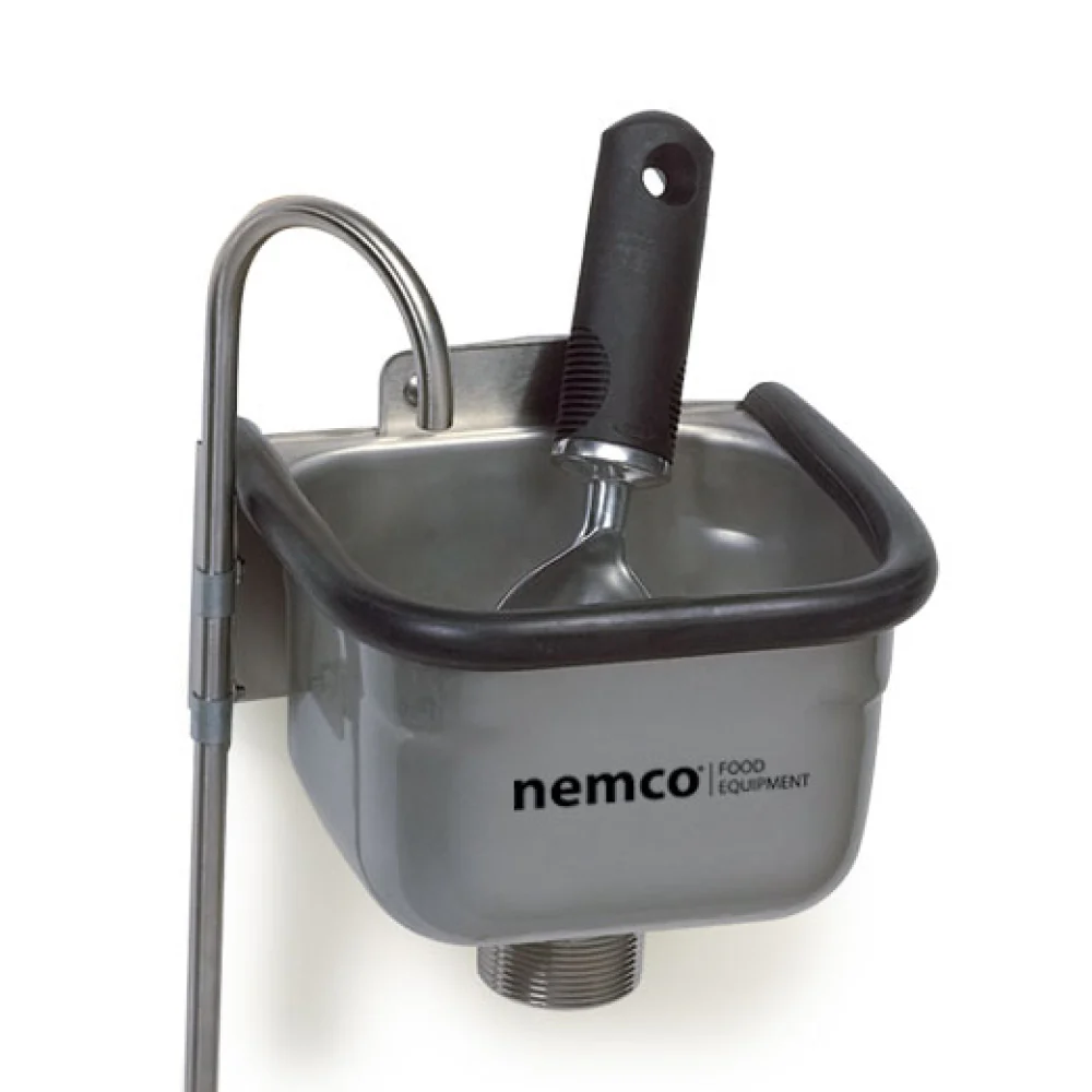 Nemco 77316-10A 10.38" Stainless Steel Ice Cream Dipper Well with 0.375" Round Spigot & Rubber Bumper