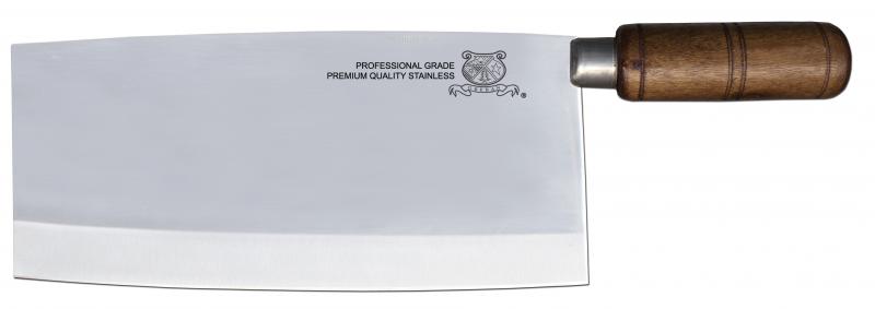 Omcan Chinese Style Cleaver with Wooden Handle — Size: 8"