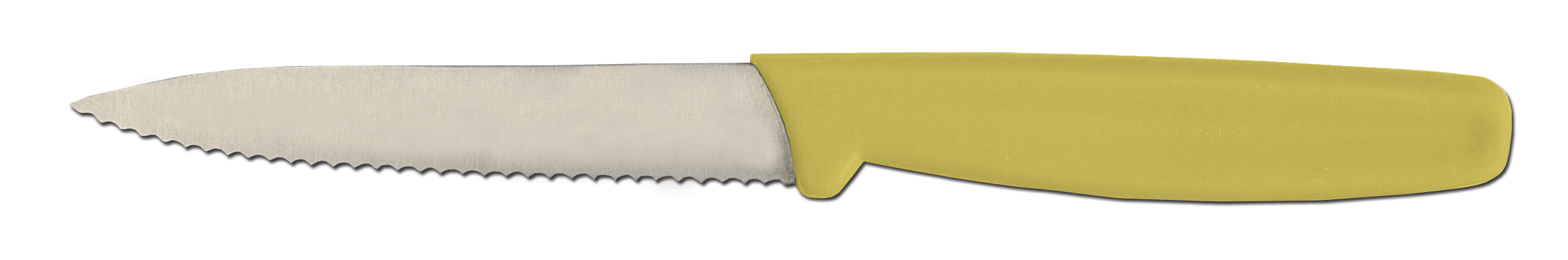 Omcan 3 1/4" Serrated Paring Knife with Handle — Color: Yellow