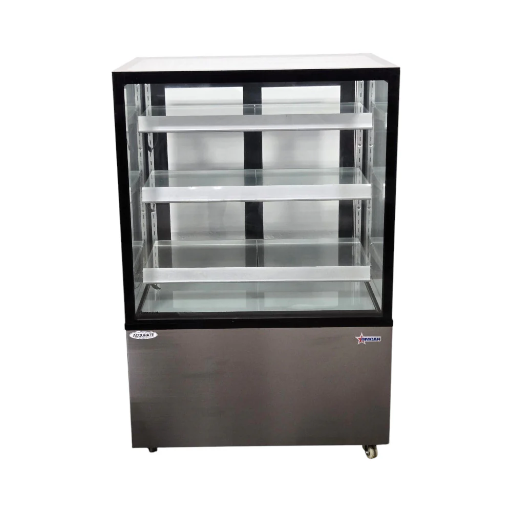 Omcan RS-CN-0271-S Glass Refrigerated Display Case - 3 Shelf - 36 Inch