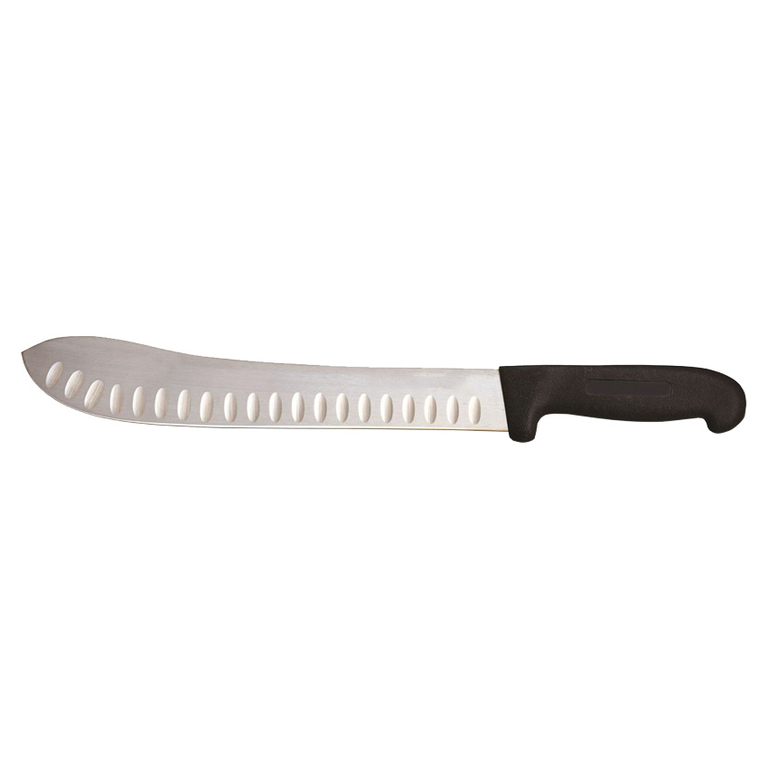 11" English G-Edge Butcher Knife with Black Handle
