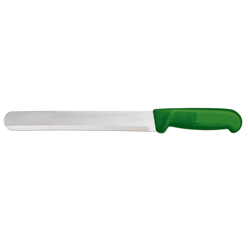 Omcan 12" Slicer Straight Knife — Color: Green / Handle Material: Green Polypropylene