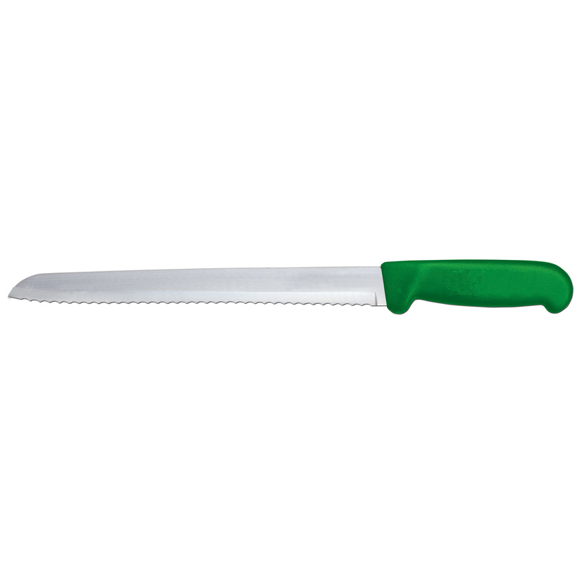 Omcan 8" Slicer Narrow Blade Knife — Color: Green / Handle Material: Green Polypropylene