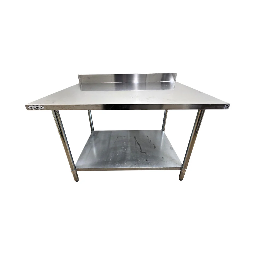 Omcan 22088 - Stainless Steel Work Table - 4 Inch Backsplash - 30 Inch x 48 Inch