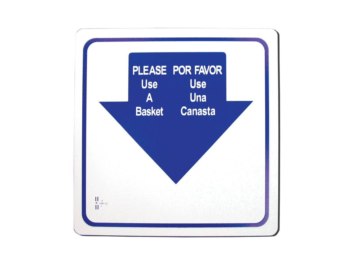 OMCAN English/Spanish Shopping Basket Sign
