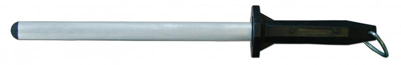 Omcan Diamond Sharpening Steel with Black Handle — Size: 10"