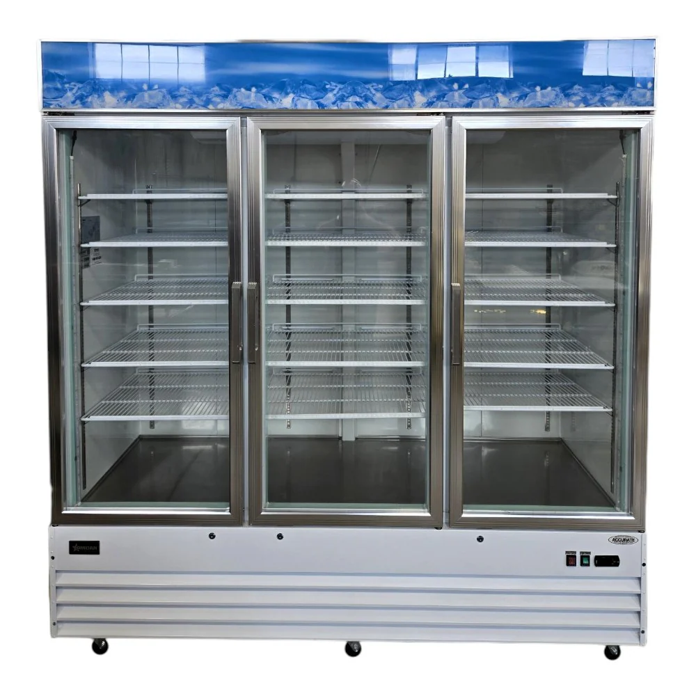 Omcan RE-CN-0052-HC Upright Cooler - 3 Glass Door - 78 Inch