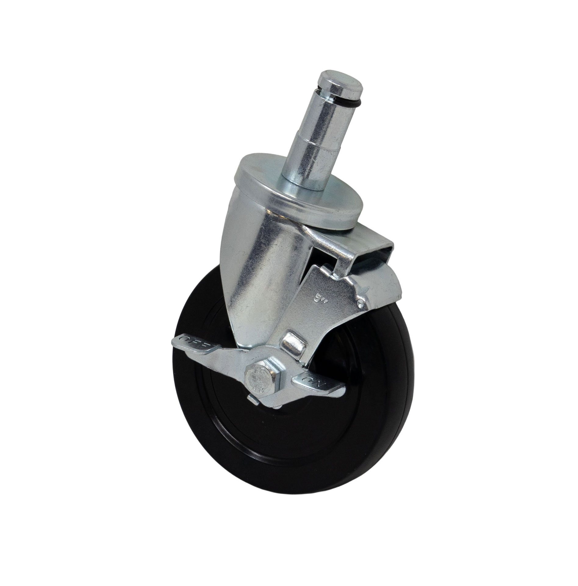 5β³ Industrial Caster with Brakes for Chrome and Epoxy Stock Shelves
