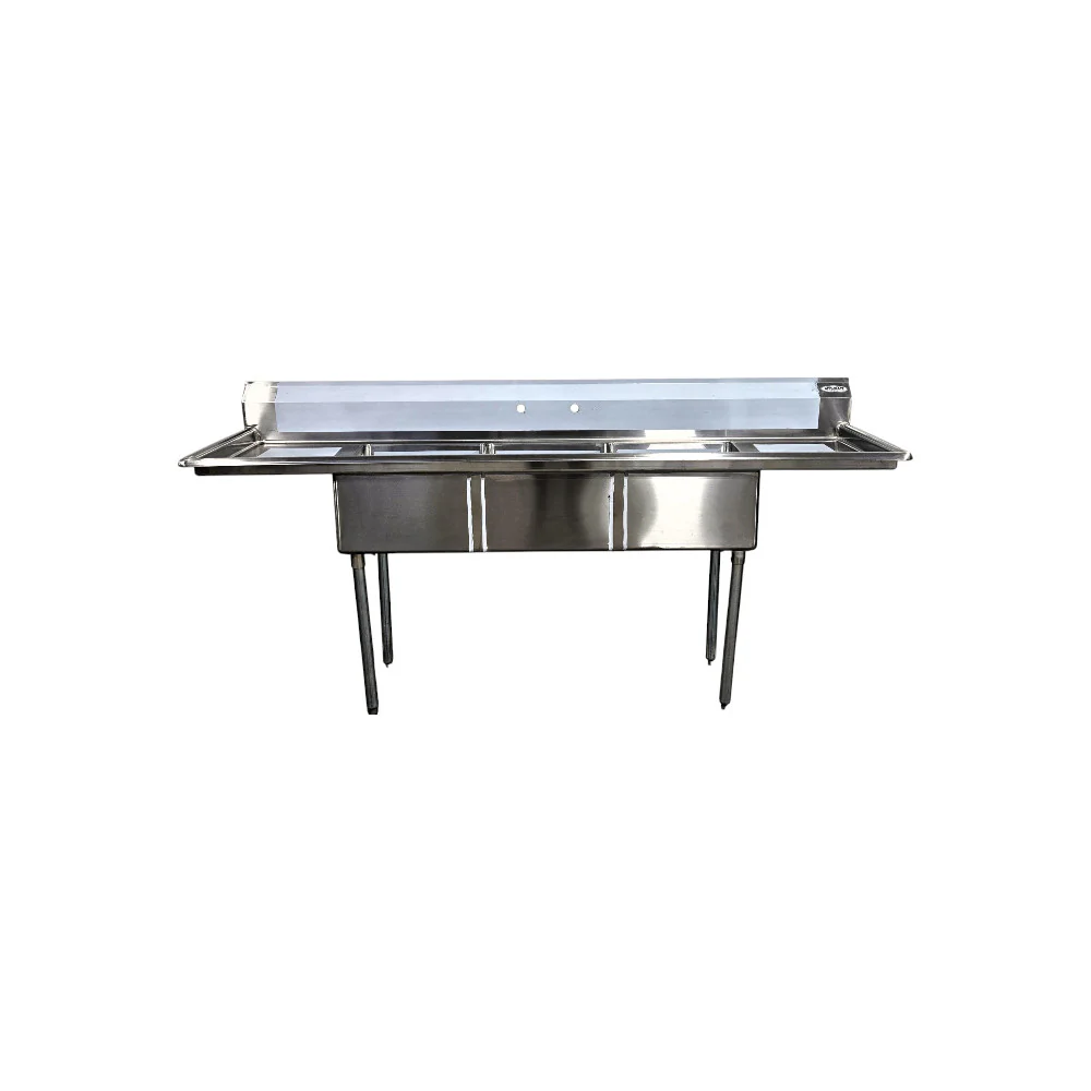 Omcan 3 Well Sink - Left and Right Drainboard - 18''