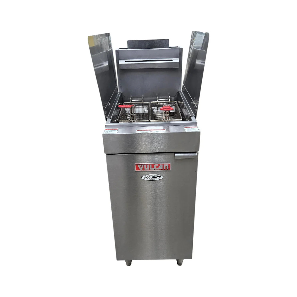 Vulcan LG300-1 Natural Gas Floor Fryer with Splash Guard