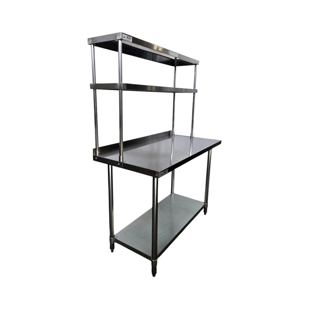 Ace OS-1248-418/ WTB-2448-2R-418 Worktable with Double Overshelf