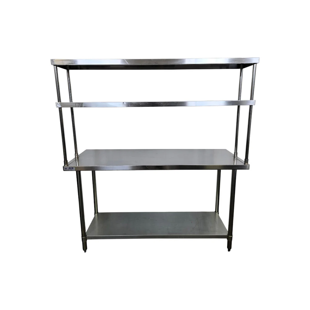 Ace WT-2460-418/ OS-1260-418 Worktable with Double Overshelf