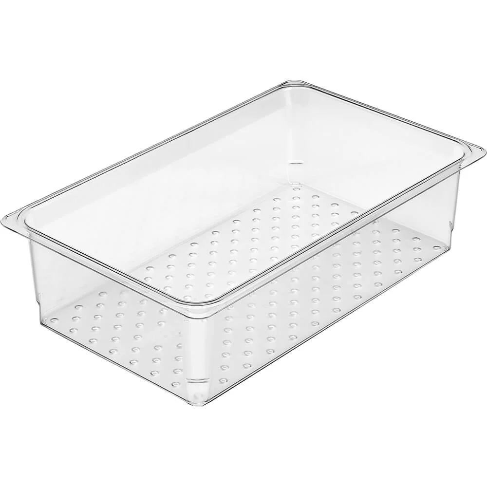 Cambro 15CLRCW135 Full Size Clear Polycarbonate Colander Pan - 5" Depth
