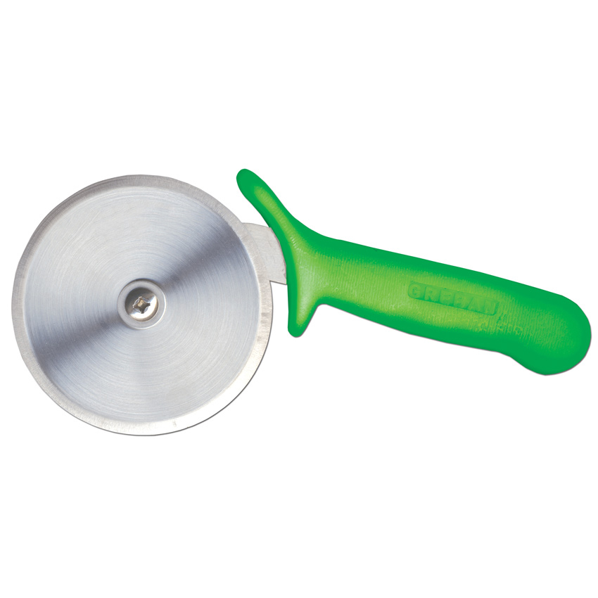 Omcan R-Style Pizza Cutter with Handle — Size: 4" / Color: Green