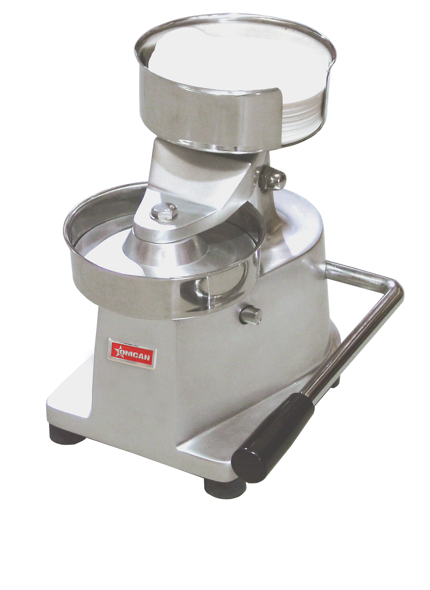 Omcan Top-Down Press Patty Maker with Rear-Mounted Paper Holder with Diameter — Size: 5"