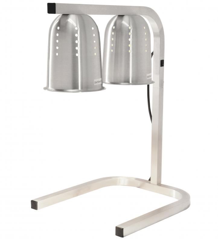 OMCAN 2-Bulb Commercial Portable Heat Lamp, Silver –  2 x 250W, 110V/60Hz/1Ph