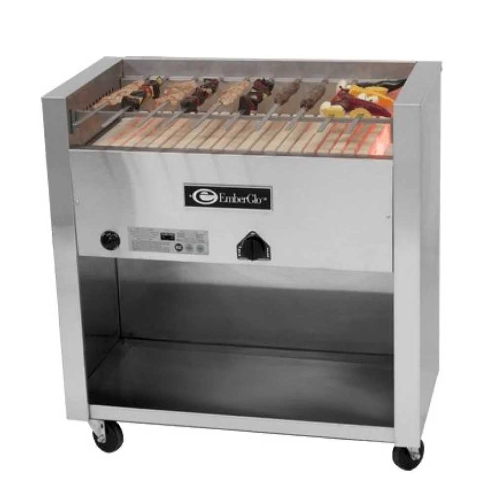 EmberGlo 25WF-KABOB 36" Floor Model Radiant Liquid Propane Open Hearth, Open Front Charbroiler - 43,400 BTU