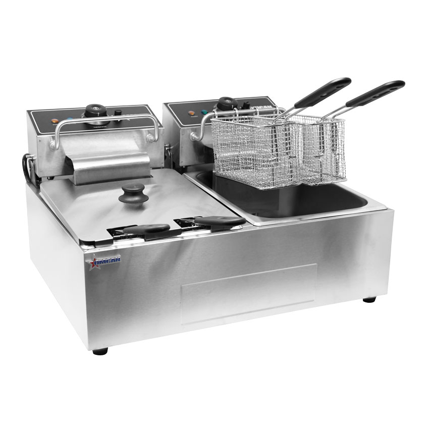 15 lb x 2 Double Tank Countertop Electric Fryer – 110V, 1Ph, 1350W