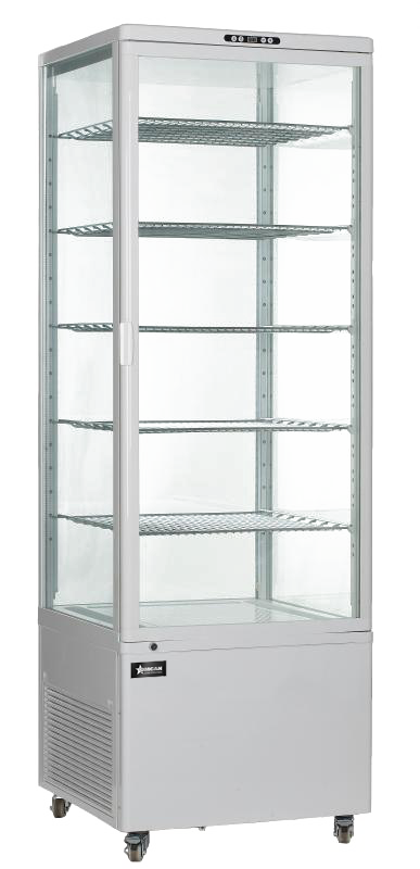 OMCAN 26″ Five (5) Shelf Refrigerated Floor Display Showcase, 18 cu.ft. (500L), White