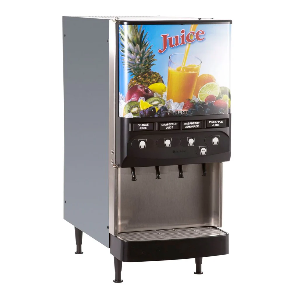 Bunn JDF-4S Silver Series 4-Flavor Cold Beverage System Dispenser - 37300.6002