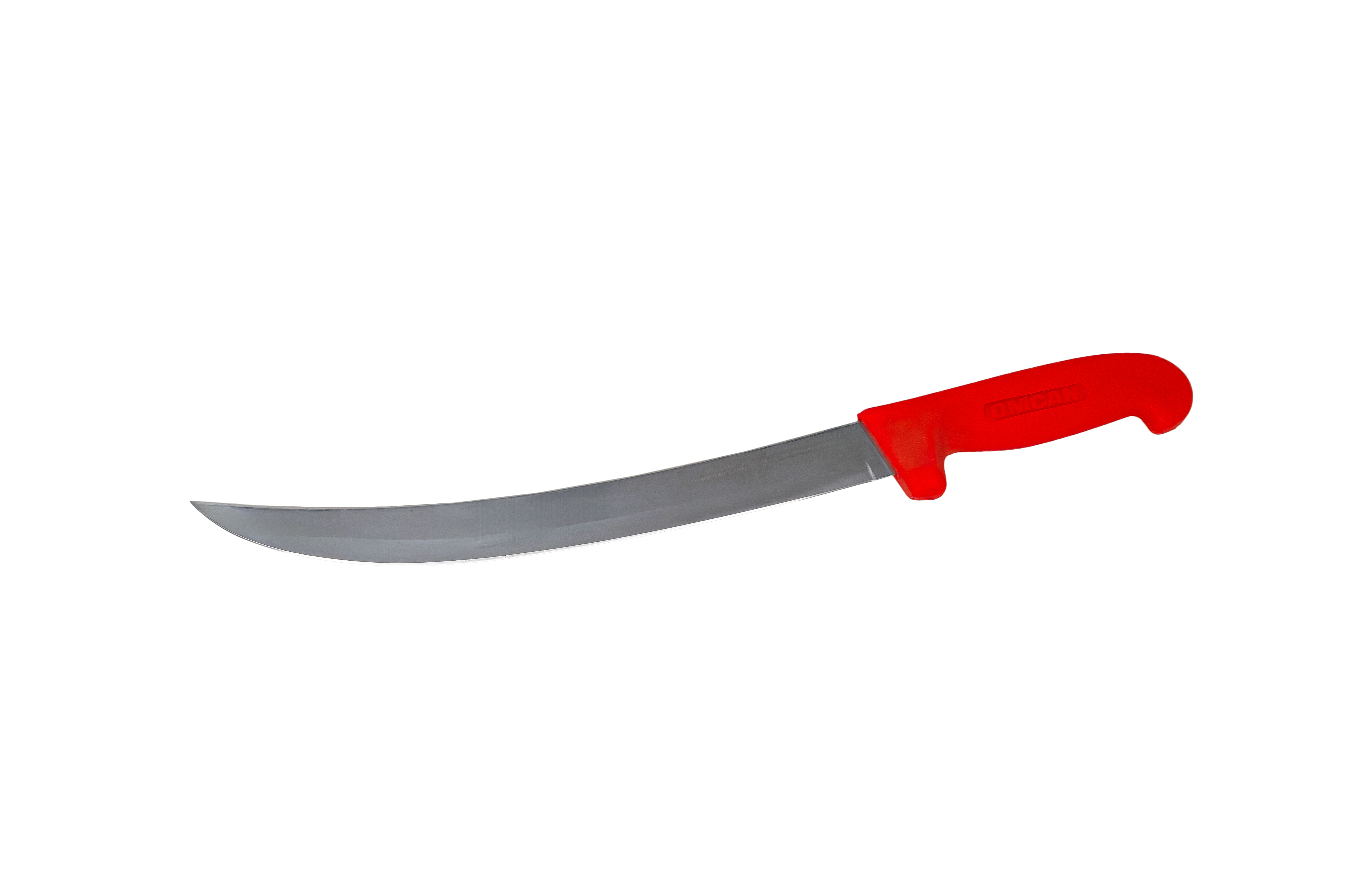Omcan 12" Slim Curved Steak Knife ( Handle) — Color: Red