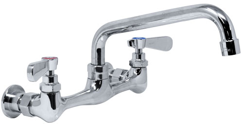 Splash Mounted 10" Spout Faucet for 18″ x 18″ / 18″ x 21″ – One and Two Tub Sinks and Three Tub Space Saver Sinks