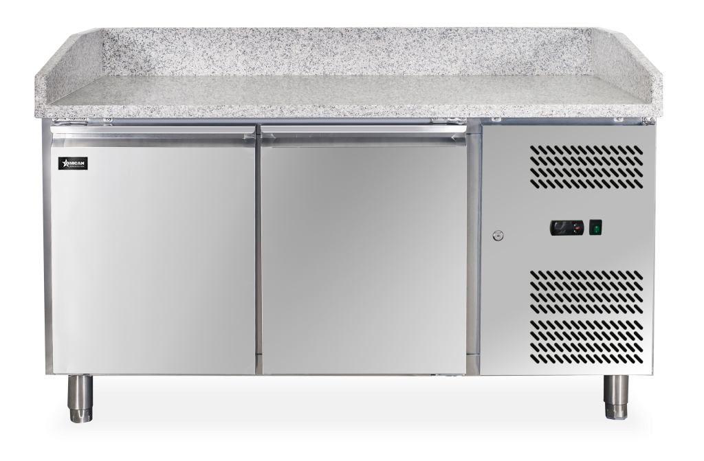 59" Two (2) Doors Granite Top Refrigerated Pizza Prep Table, 13.8 cu.ft. (390 L), Stainless Steel