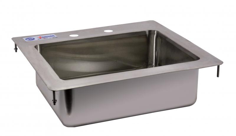 Omcan Stainless Steel Single Drop in Sink with Flat Top — Size: 14" x 10" x 5"