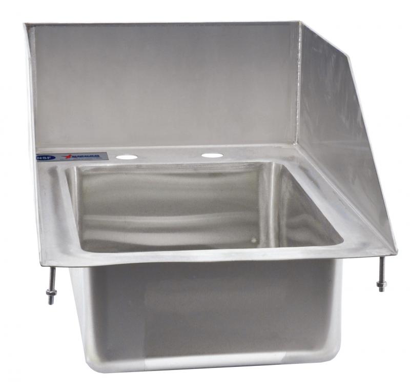 Omcan Stainless Steel Single Drop in Sink with Left-Back-Right Splash — Size: 10" x 14" x 5"