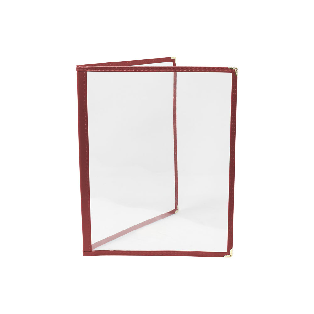 Omcan 9 1/2" x 11 3/4" Double-Fold Menu Holder — Color: Red