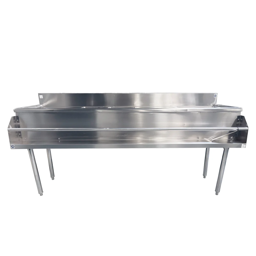 Bulldog Chef 72" Cocktail Sink with Bar Rail - 3TCS-72-R-F-320