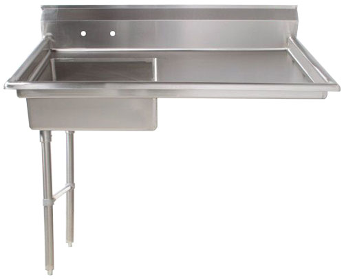Omcan Left Side Under Counter Dish Table — Size: 48"