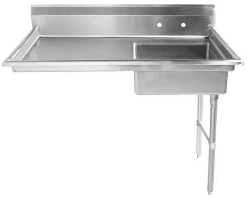 Omcan Right Side Under Counter Dish Table — Size: 48"