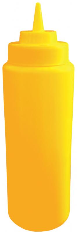 Omcan Yellow Mustard Condiment Squeeze Bottle – BPA Free — Capacity: 24 oz