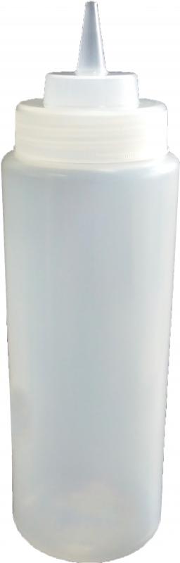 Omcan Clear Vinegar Condiment Squeeze Bottle – BPA Free — Capacity: 24 oz