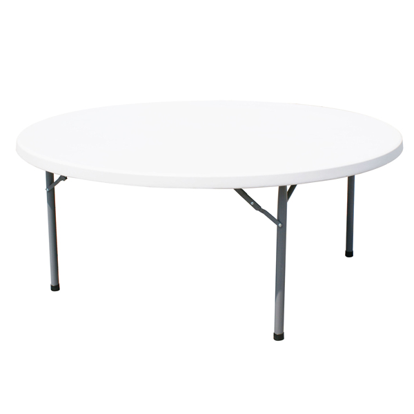 Omcan Solid Round Folding Table — Size: 71"