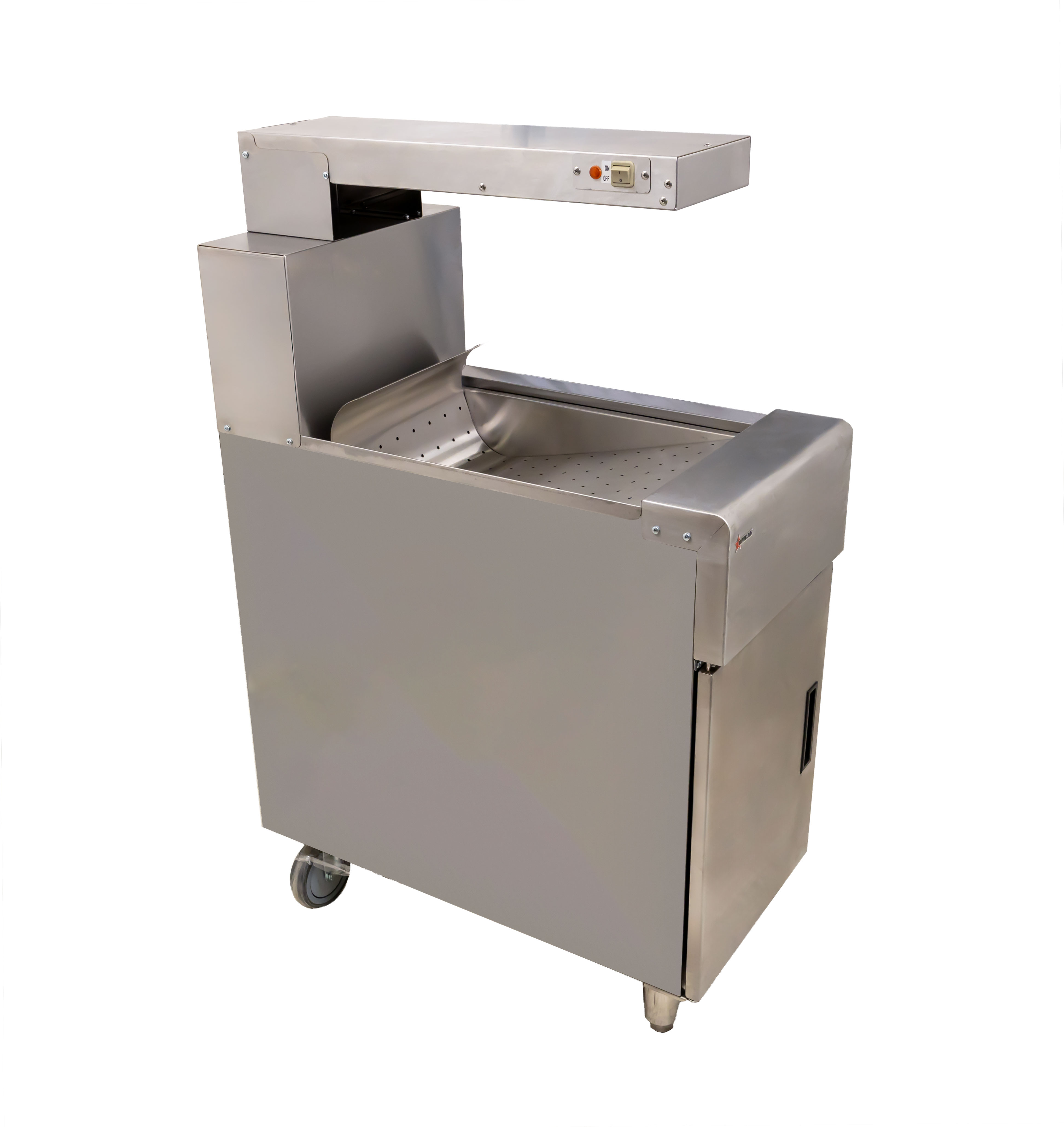 OMCAN Portable Fry Dump Station Fried Food Warmer with Overhead Heating Lamp – 200W, 110V