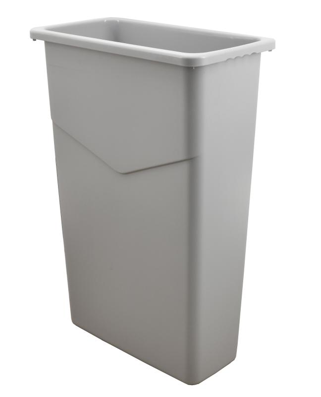 OMCAN 20 Gallon (75 Liter) Thin Trash Can / Waste Container, Polyethylene - Gray