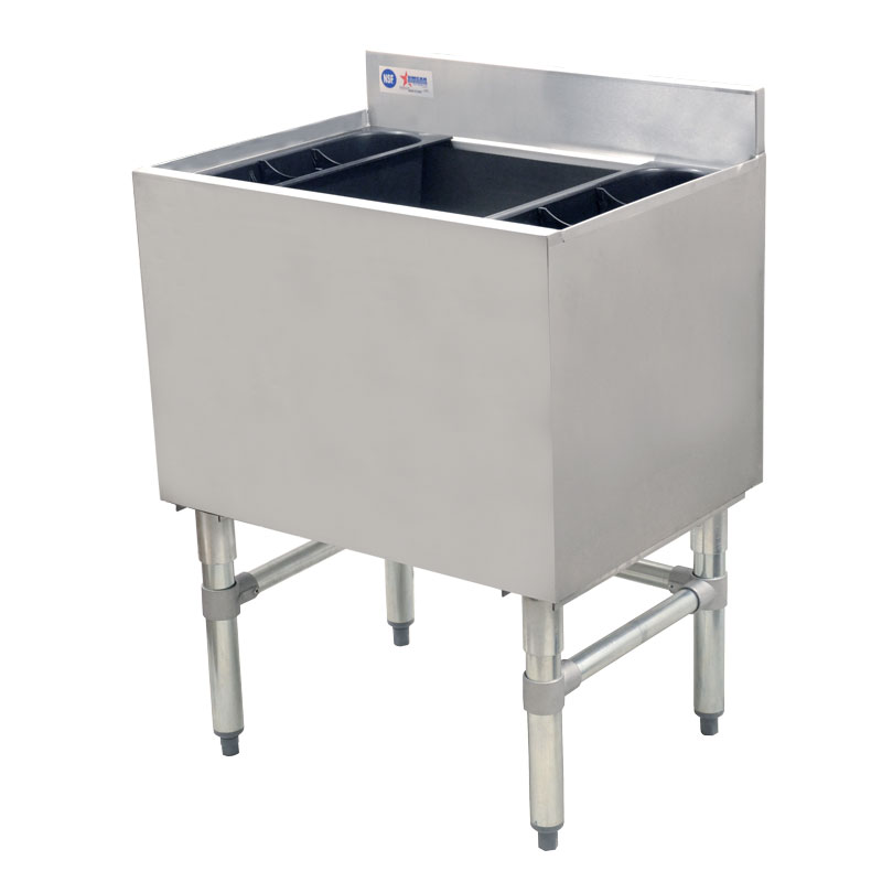 Omcan Stainless Steel Insulated Ice Bin with 7 Circuit Post-Mix Cold Plate — Size: 24"