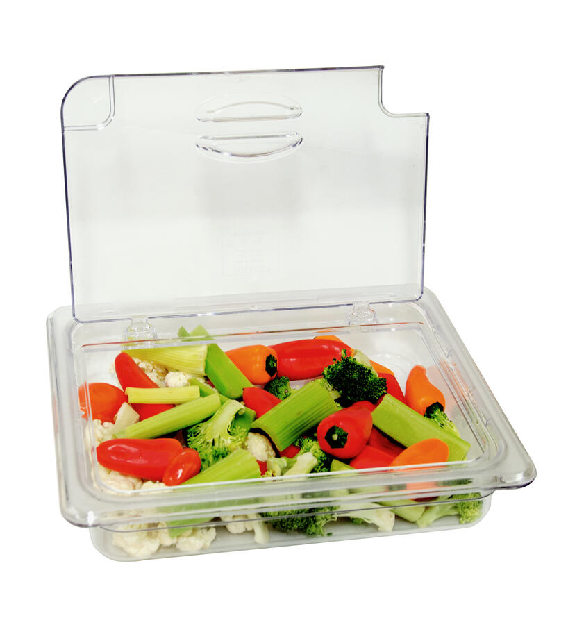 GN 1/2 Half Size Polycarbonate Clear Flip Lid with Notch GN 1/2 Half Size Polycarbonate Clear Flip Lid with Notch - 2
