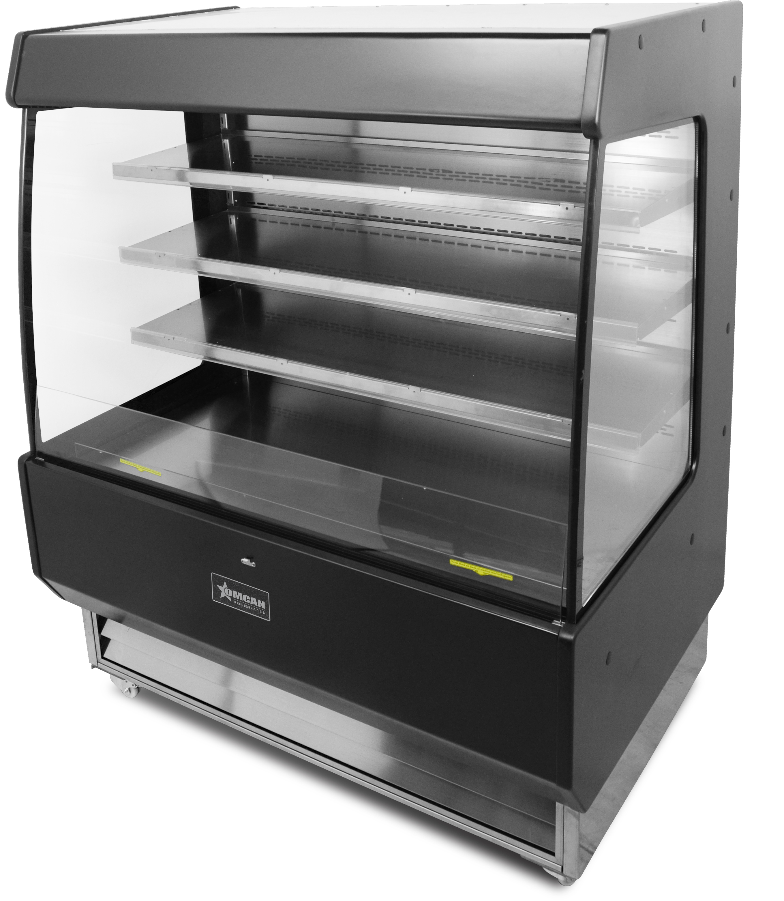 OMCAN 51" Three (3) Shelf Grab-and-Go Open Refrigerated Floor Self-Serve Merchandiser, 27.2 cu.ft (770 L), Black
