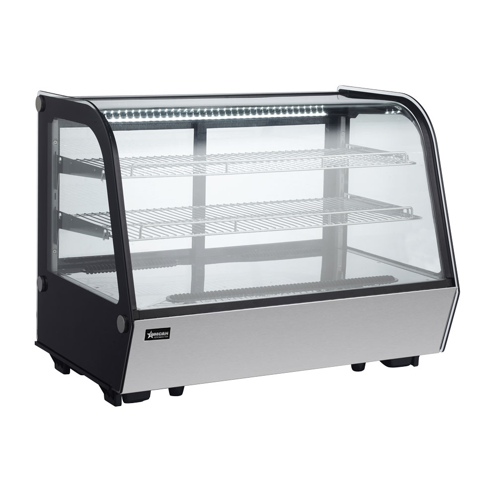 Omcan Two (2) Shelf Countertop Refrigerated Display, . ( ), Stainless Steel — Size: 34" / Capacity: 5.65 cu ft
