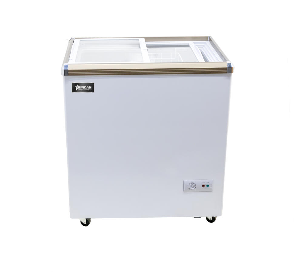 29″ Two (2) Door Ice Cream Display Chest Freezer with Flat Glass Top, 5.3 cu.ft. (150 L)