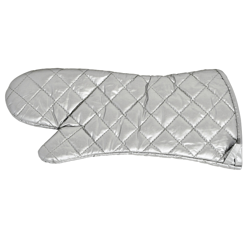 Omcan Silver Coated Heat Resistant Oven Mitt — Size: 17"