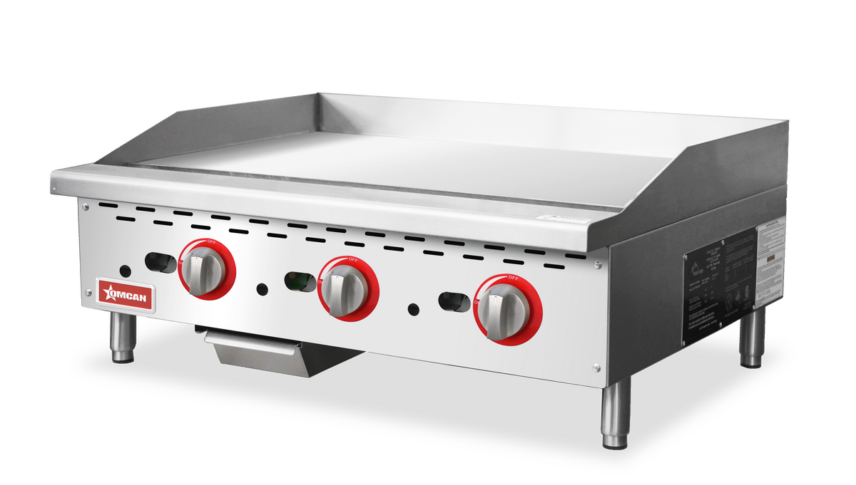 36″ Countertop Gas Griddle 3 Burners with Thermostatic Control, 84,000 BTU