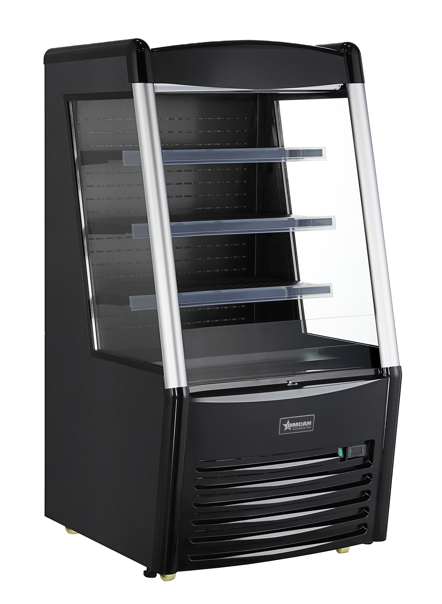 Omcan Three (3) Shelf Grab-and-Go Open Refrigerated Self-Serve Display Case, . ( ), Black — Size: 28" / Capacity: 9.18 cu ft