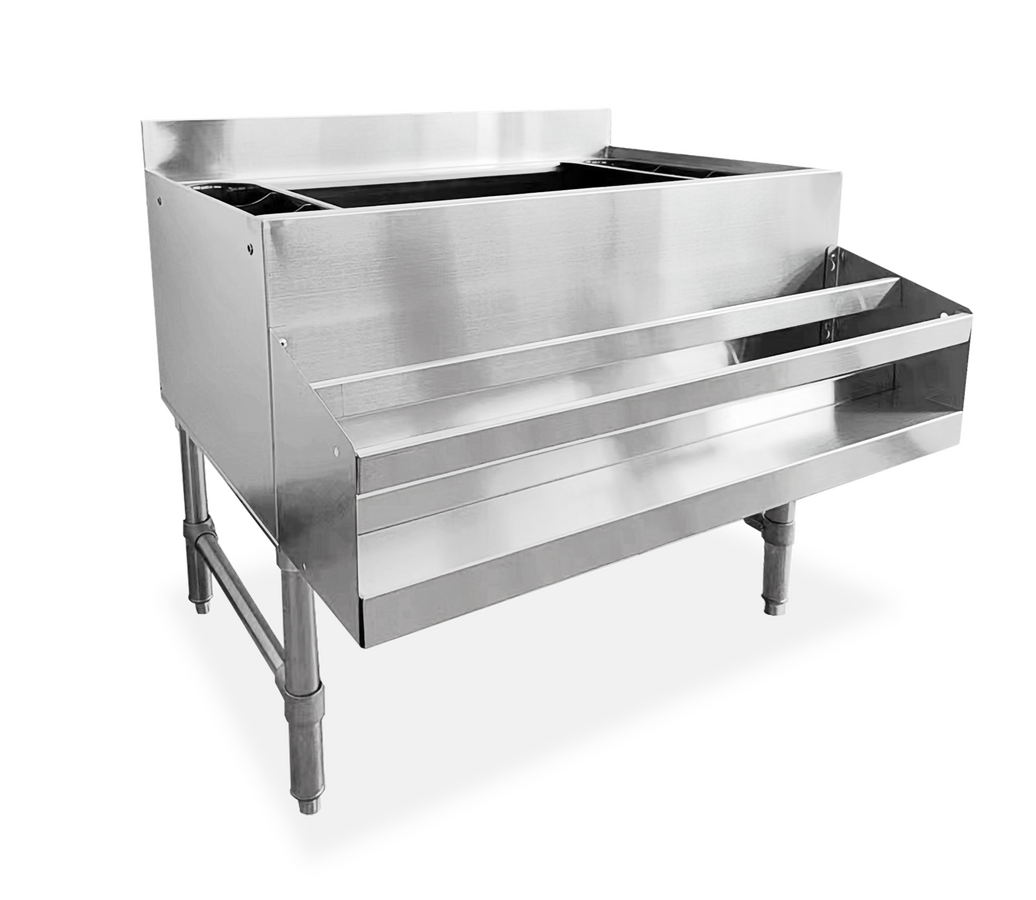 Omcan Ice Bin with Backsplash and 2 Holders — Size: 36"