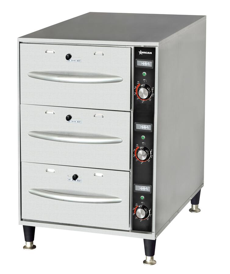 OMCAN Triple Freestanding Narrow Warming Drawer – 120 V, 1350W