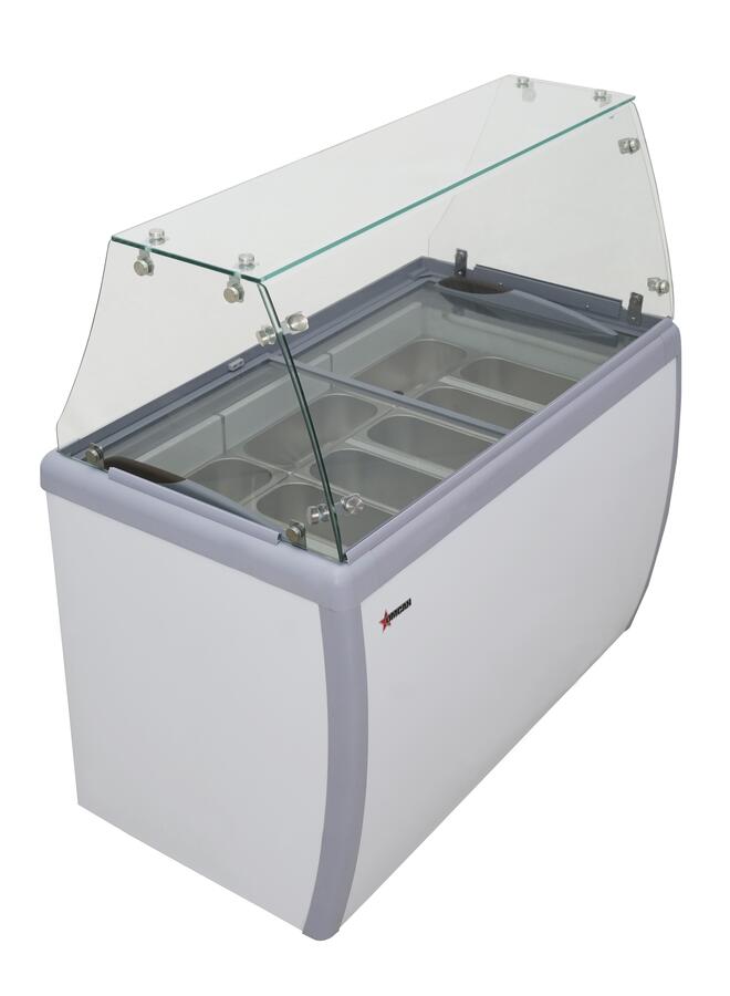 50″ Nine (9) Pan Gelato Dipping Cabinet with Flat Sneeze Guard 50″ Nine (9) Pan Gelato Dipping Cabinet with Flat Sneeze Guard - 2